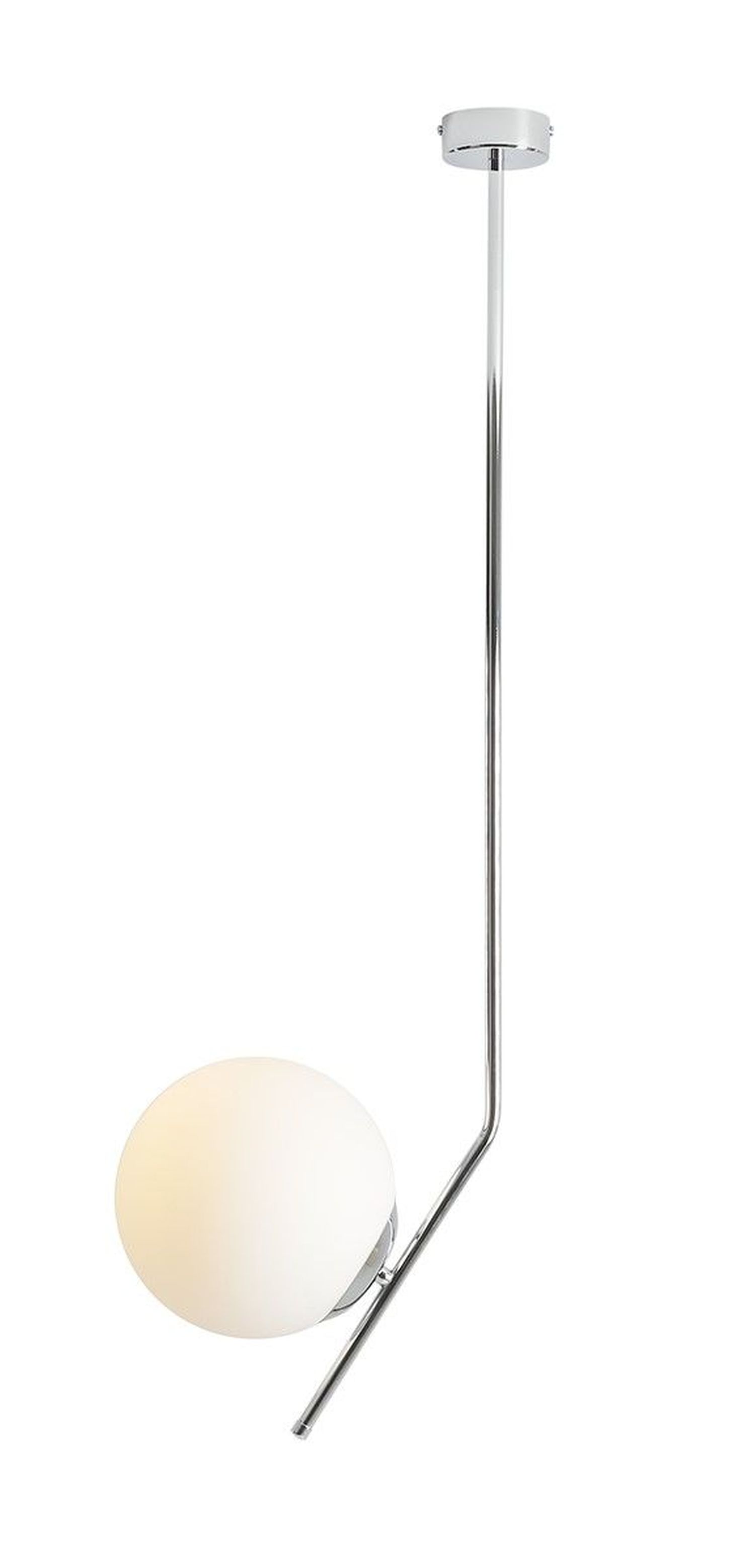 Große Deckenlampe Glas Metall in Chrom Kugel H:95 cm E27