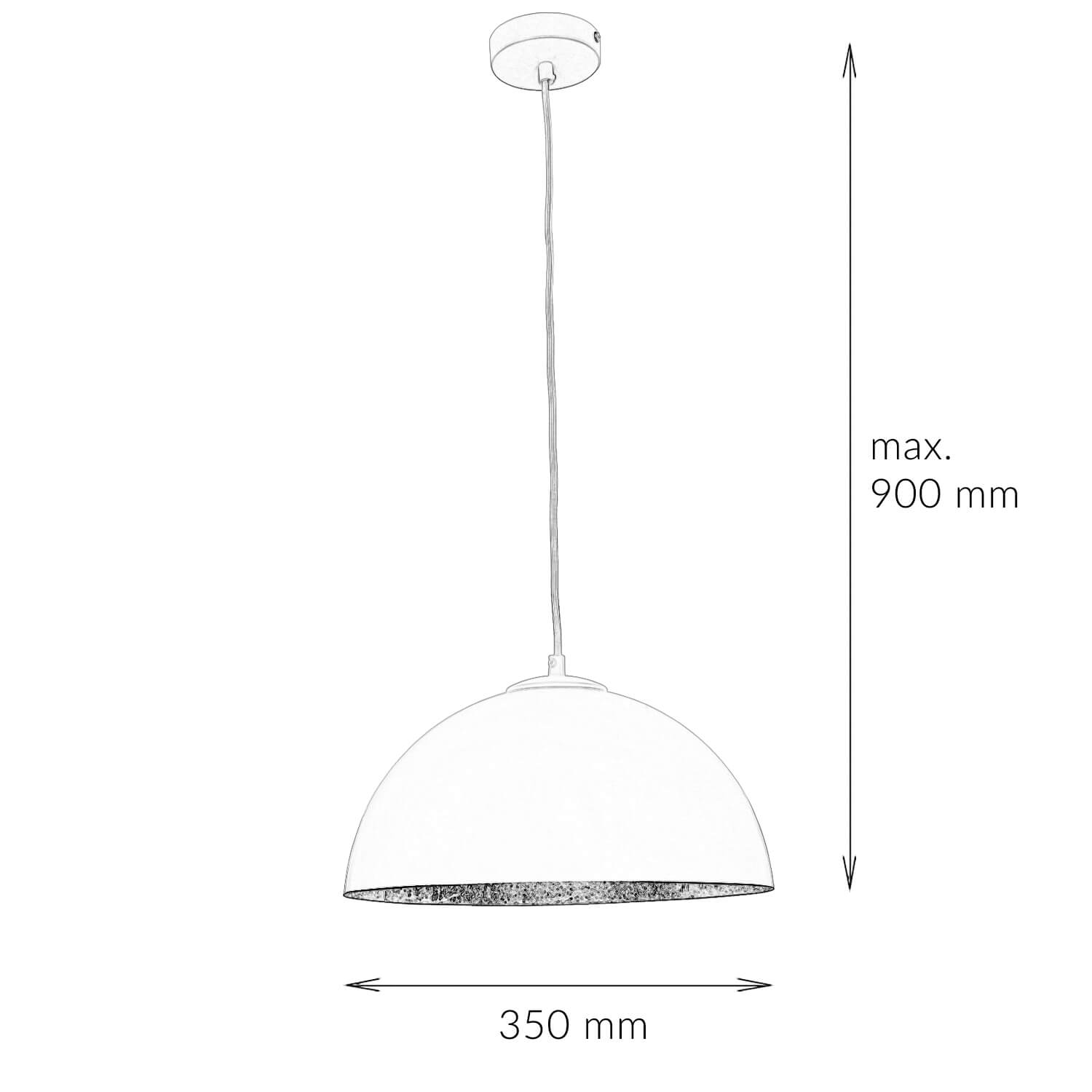 Suspension ronde blanc or Ferra