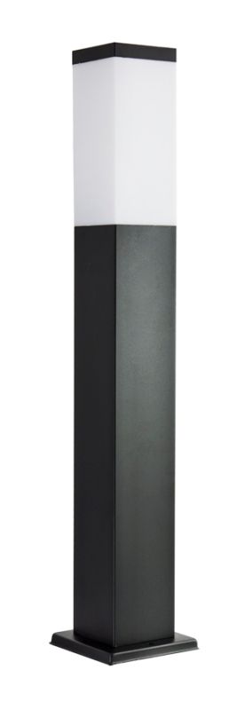 Eckige Pollerleuchte Schwarz Edelstahl 65cm