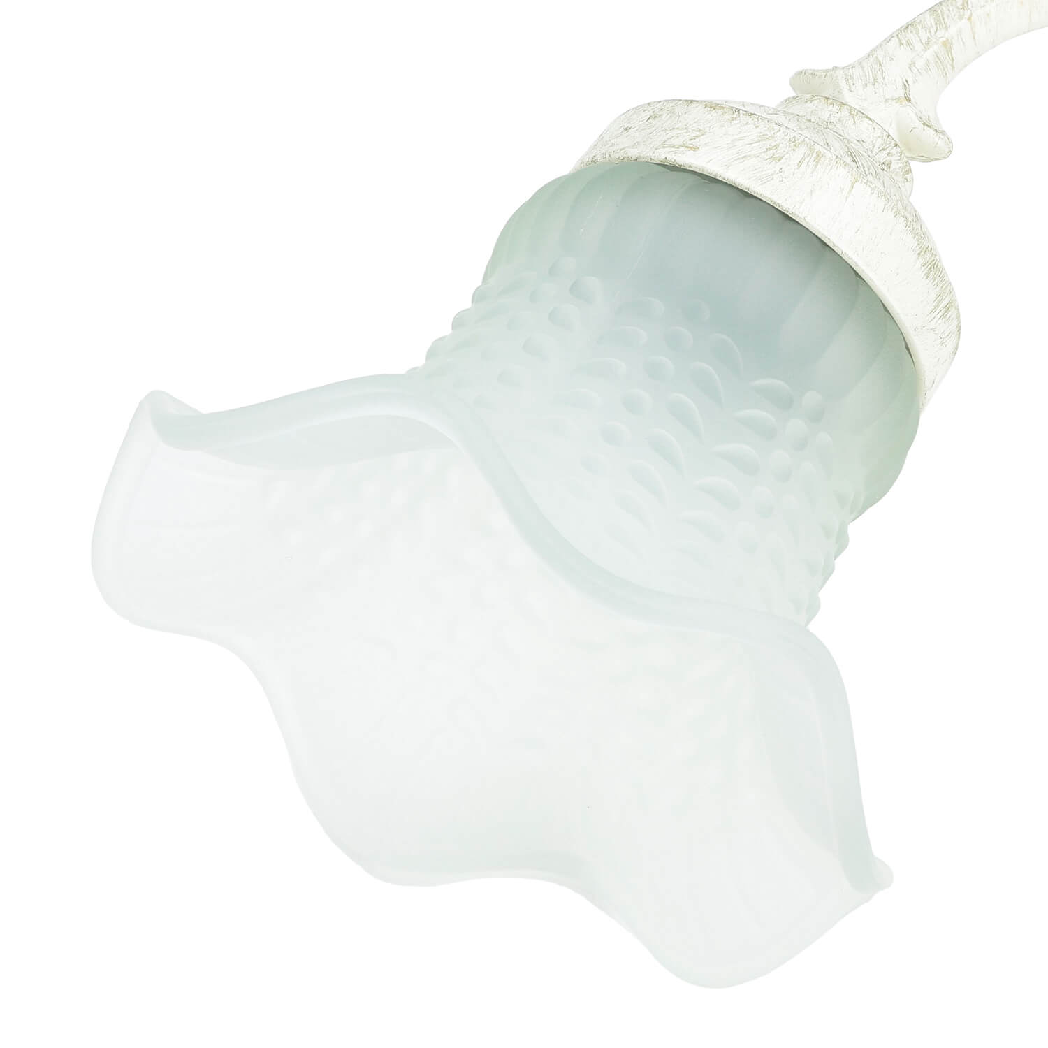 Wandlampe Shabby Chic Echt-Messing Glas floral