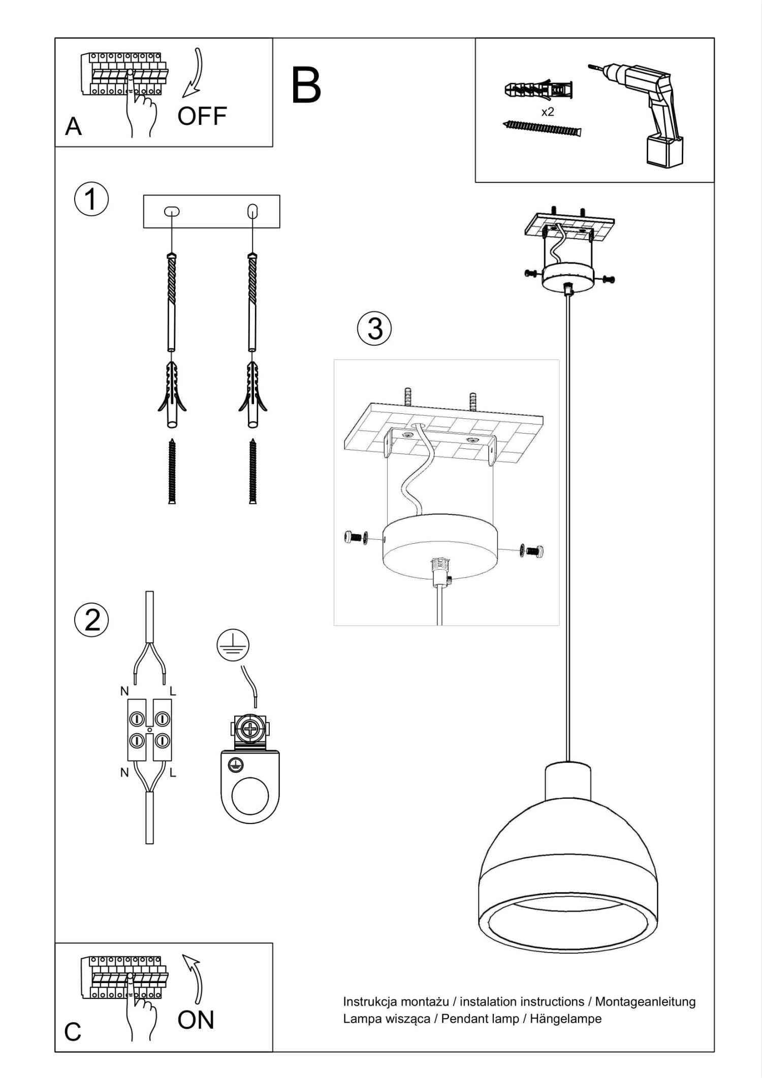 Lampe à suspendre Béton Ø 28 cm Moderne Gris E27 réglable