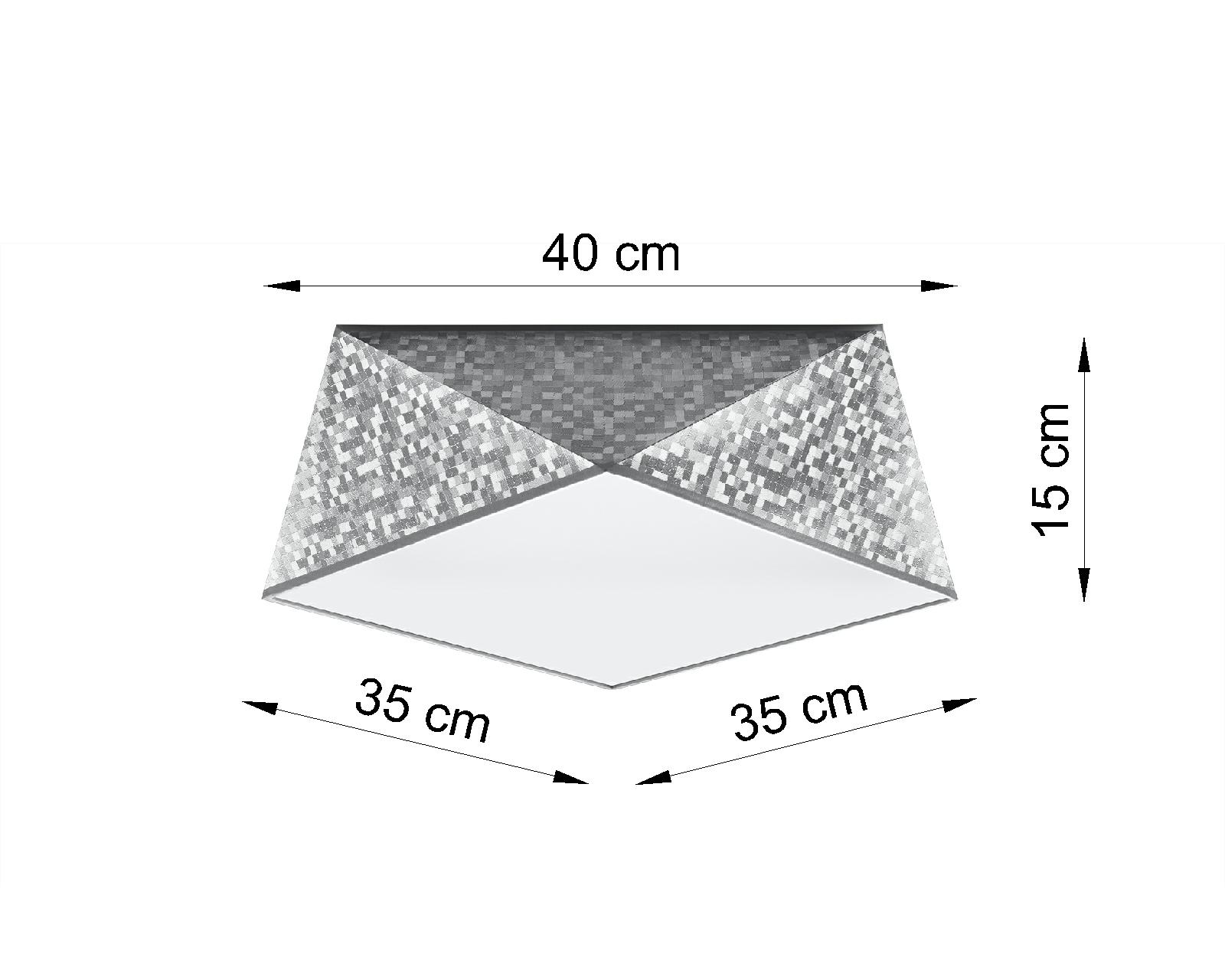 Geometrische Deckenlampe Grau gemustert B:40cm 2x E27