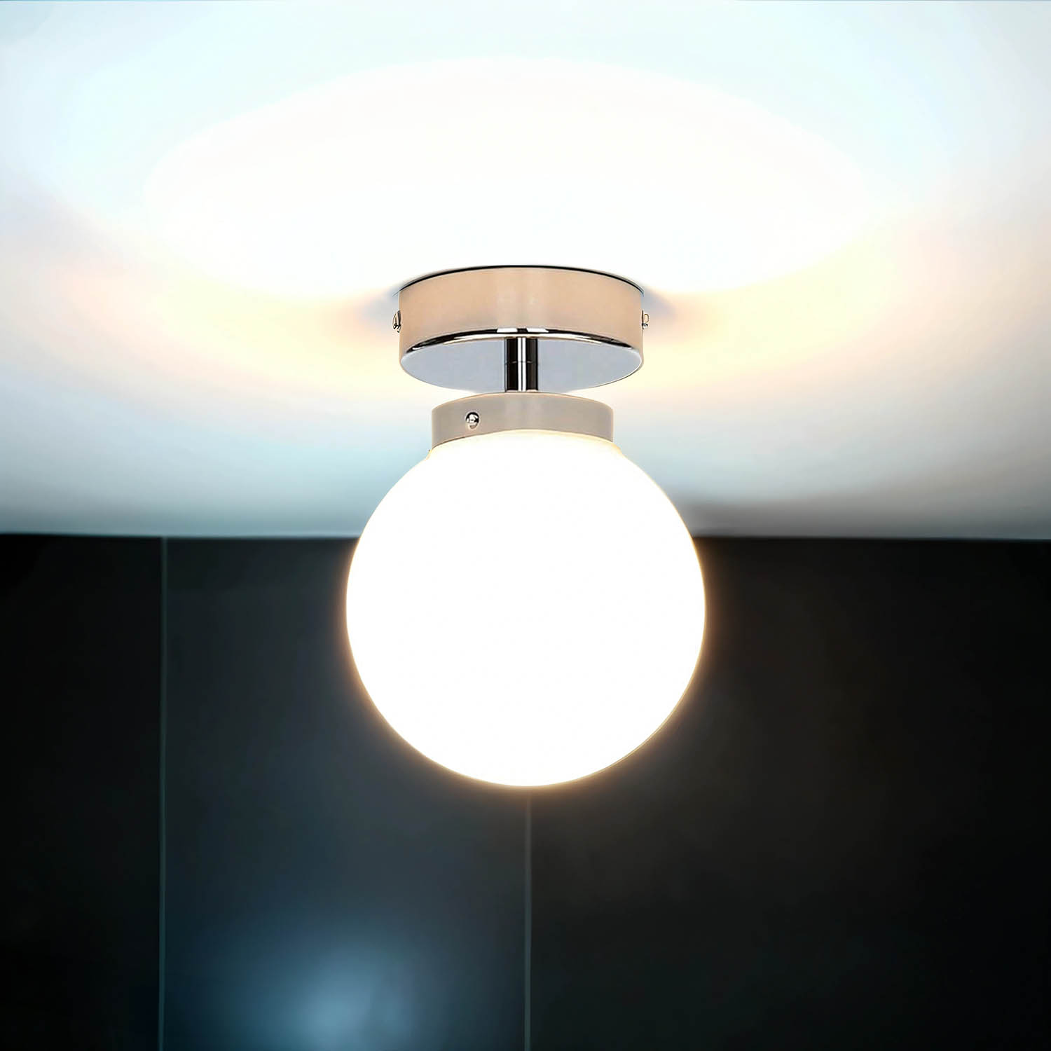 Deckenlampe Badezimmer Chrom Weiß E14