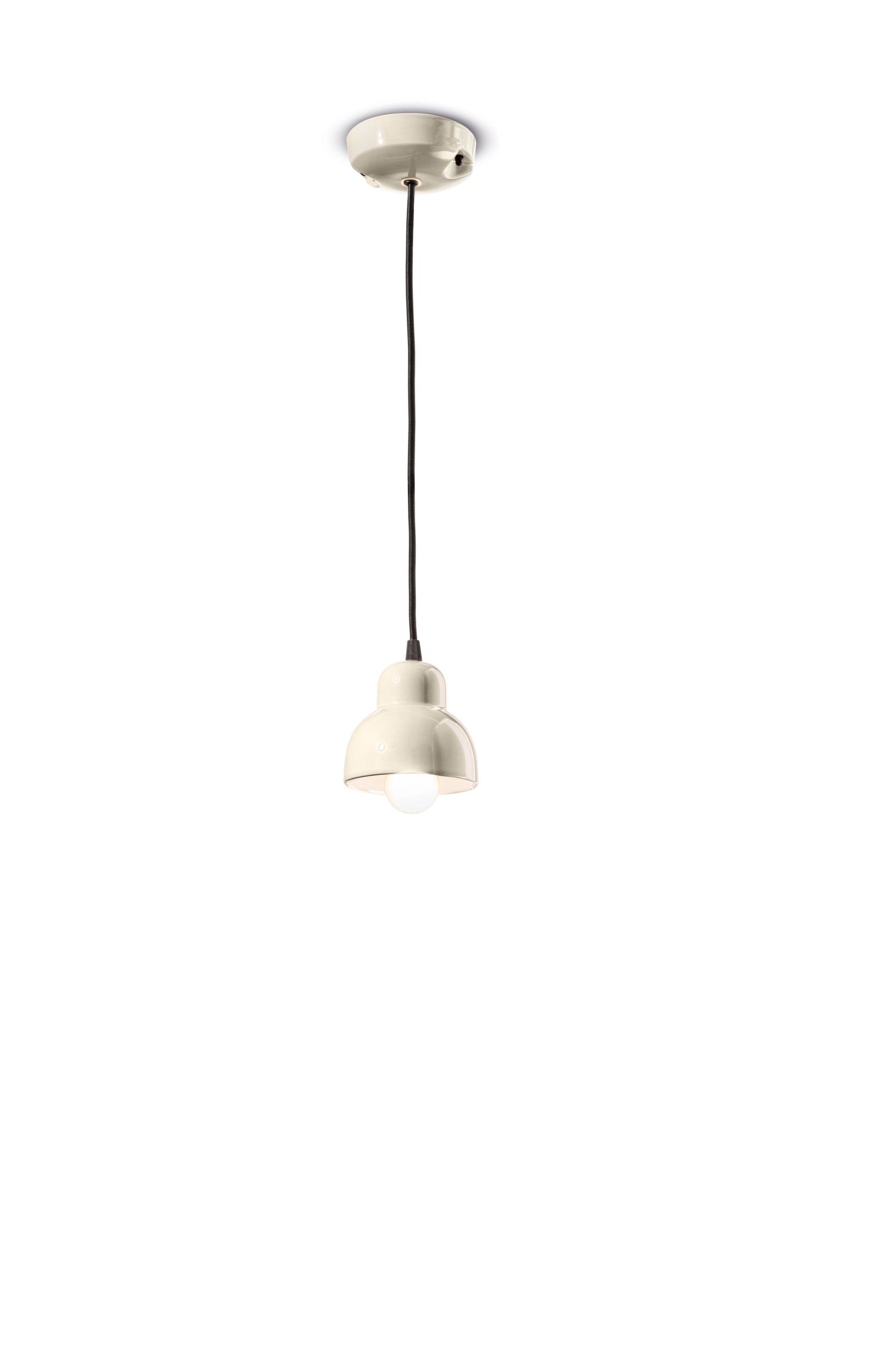 Lampe à suspendre céramique E14 D : 11 cm ronde Design rétro