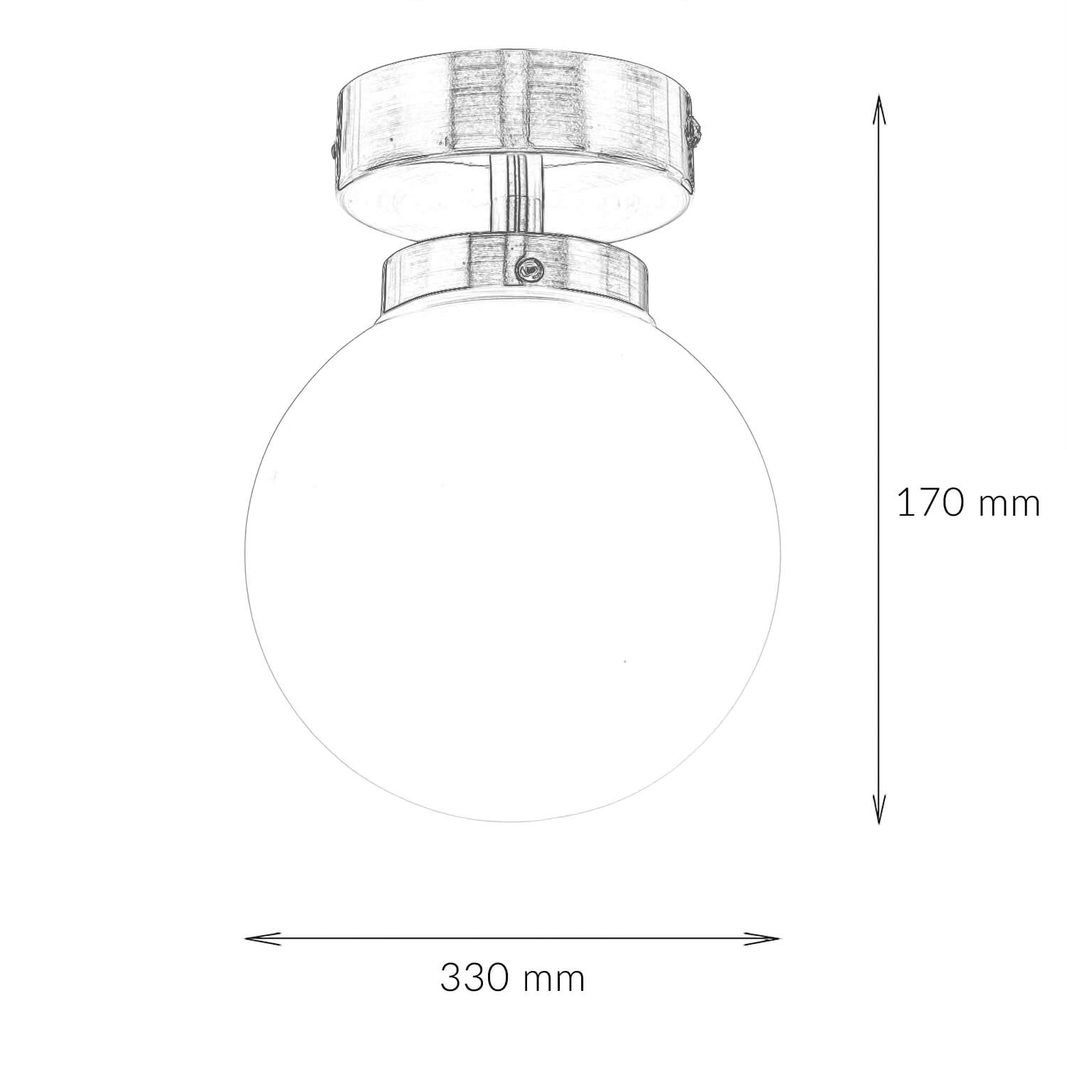 Lampe de salle de bain plafond en laiton blanc verre boule