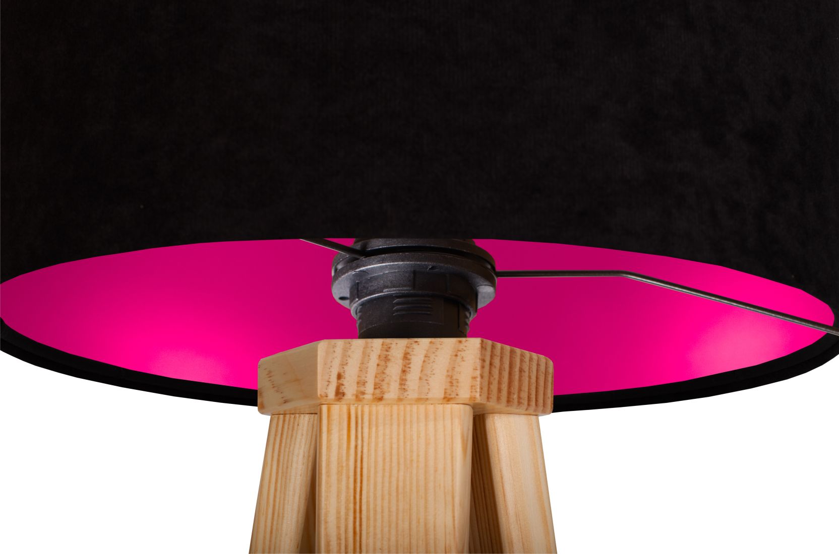 Tischlampe JERRY Schwarz Pink Retro Dreibein 46cm