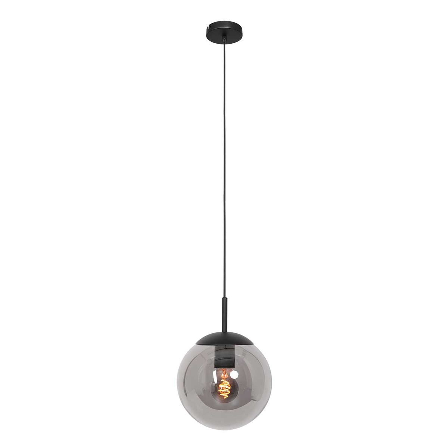 Suspension élégante Noir Gris Fumé E27 Ø25 cm