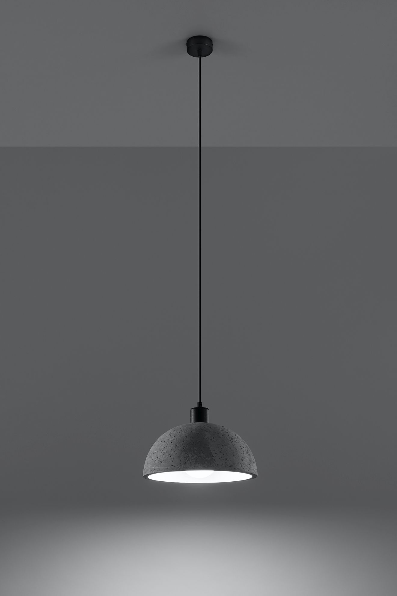 Lampe à suspendre Béton Ø 30 cm Gris E27 Cuisine