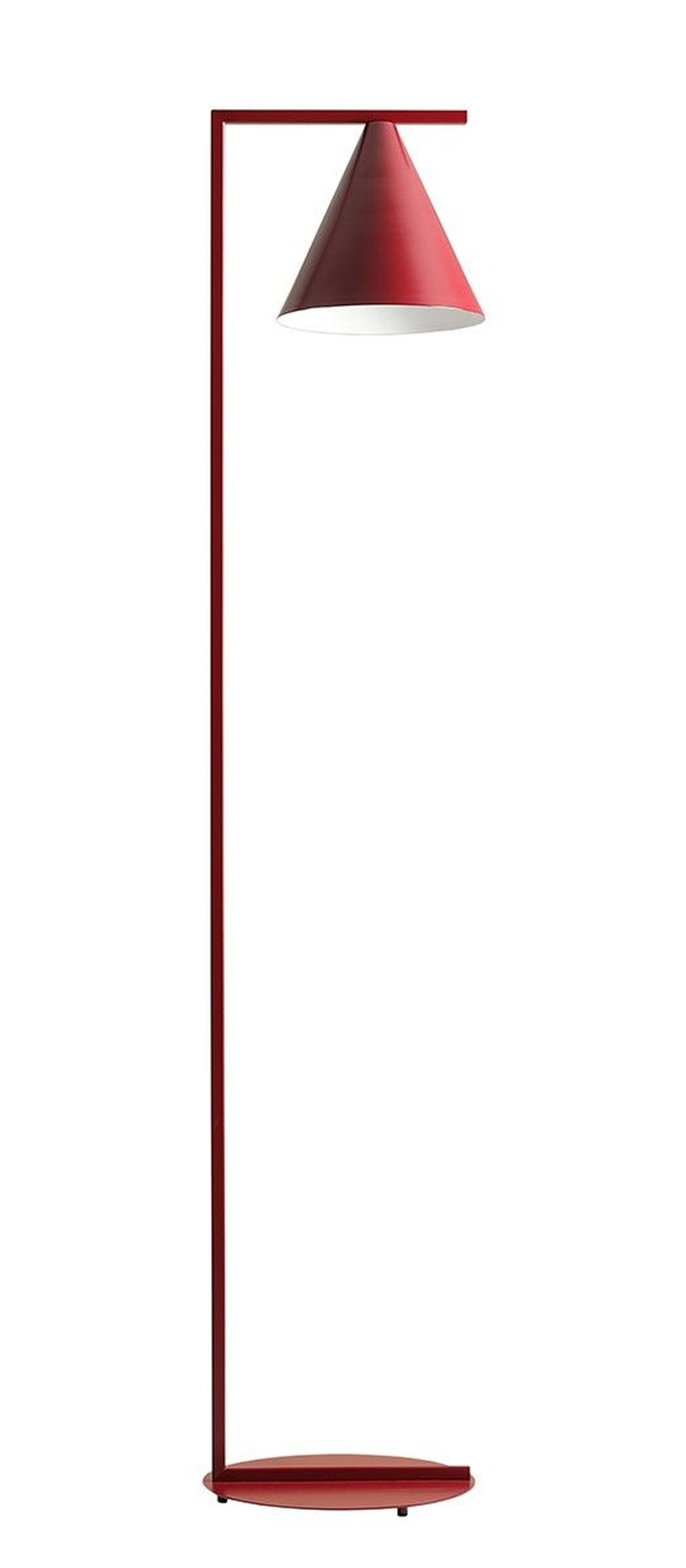 Rote Stehlampe Metall E27 165 cm Kegelschirm dekorativ
