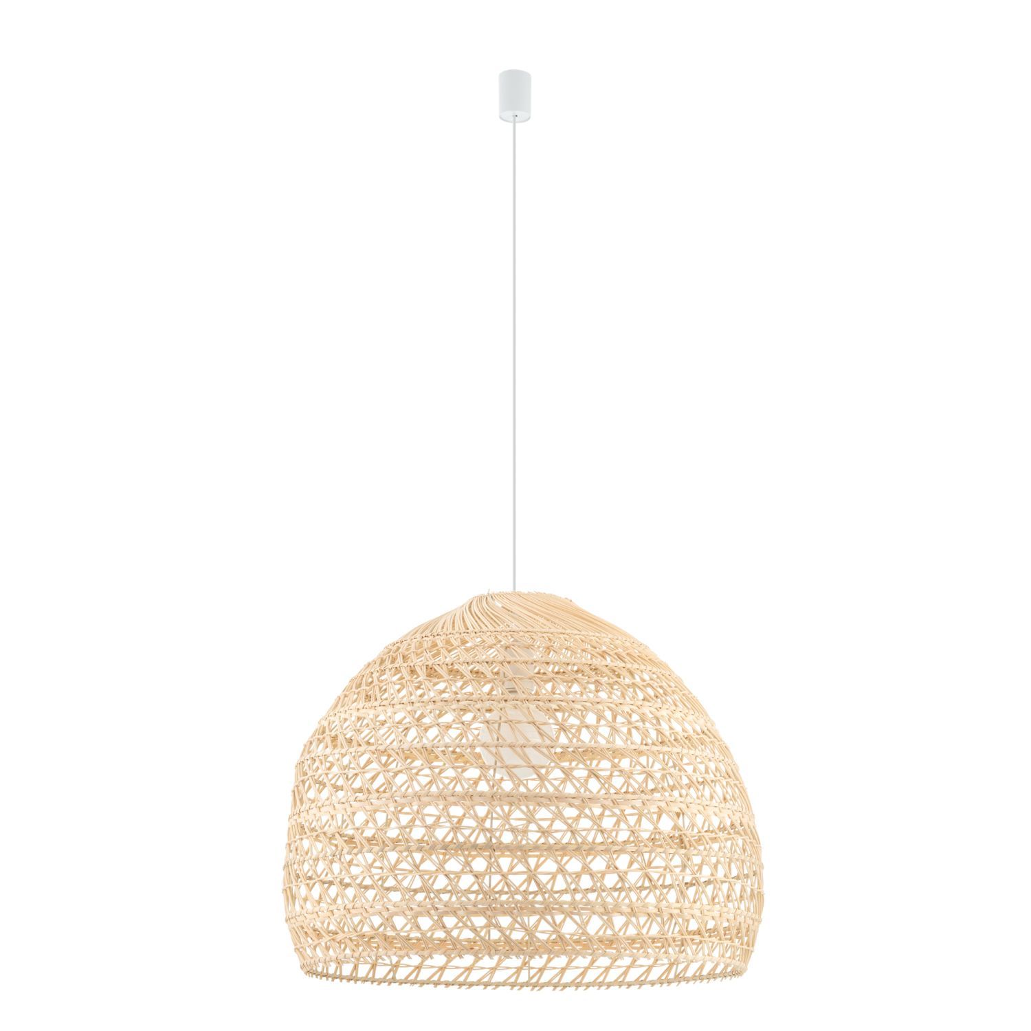 Suspension ronde en rotin naturel E27 Ø60 cm Moderne