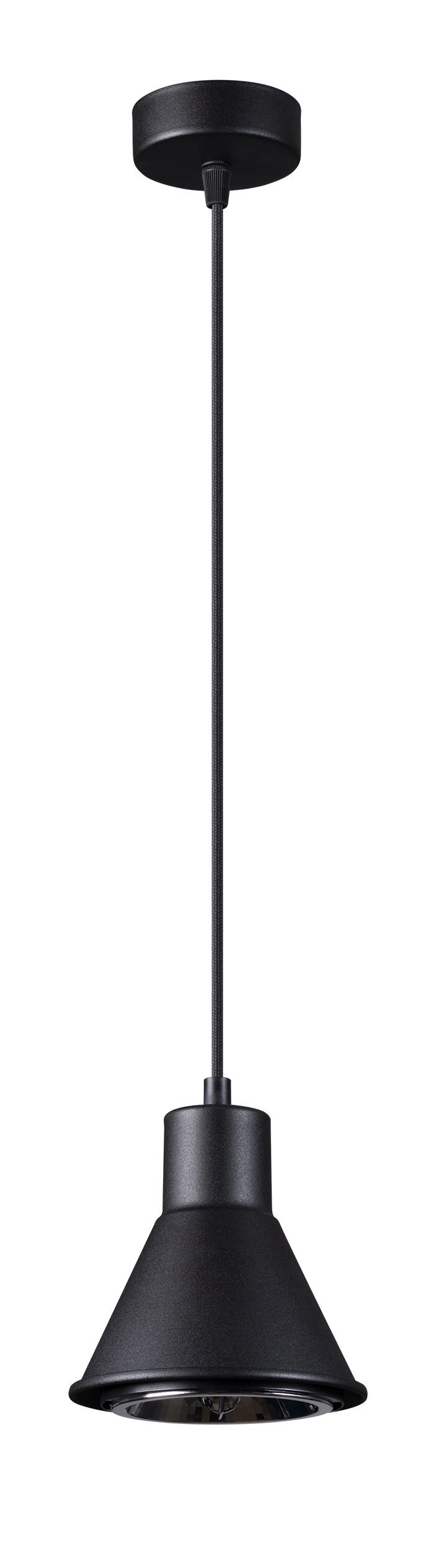 Lampe à suspendre Noir Métal Ø 14 cm simple ES111 Rétro