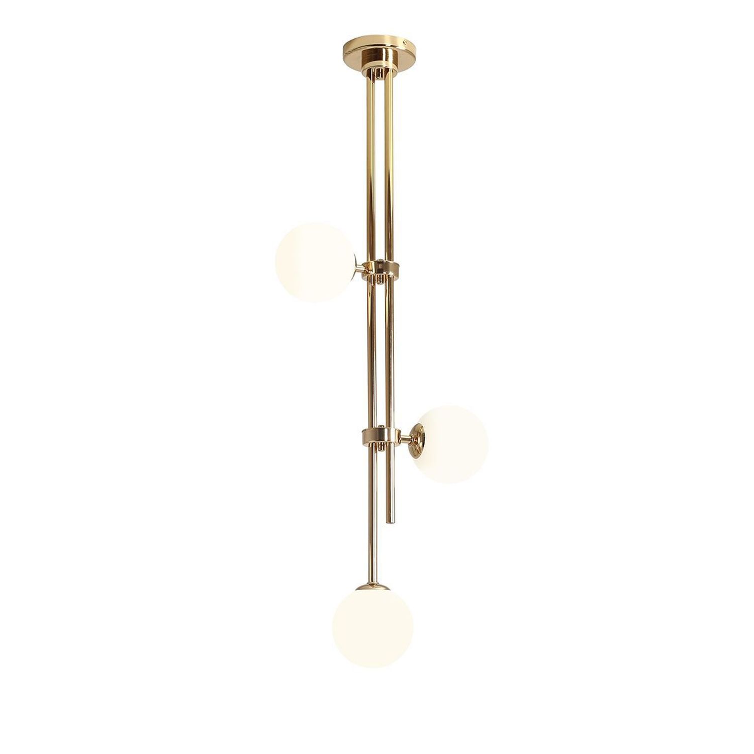 Stilvolle Deckenlampe in Gold Weiß 3-flmg E27 blendarm