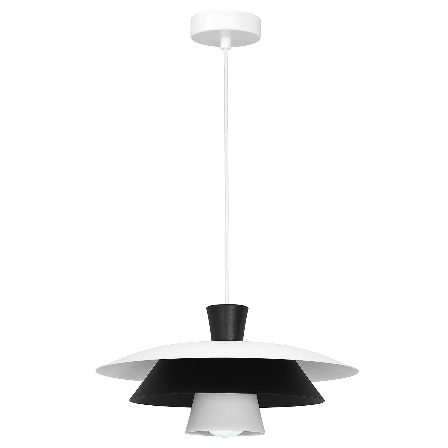 Lampe à suspendre décorative Blanc Noir Ø34 cm E27 Moderne