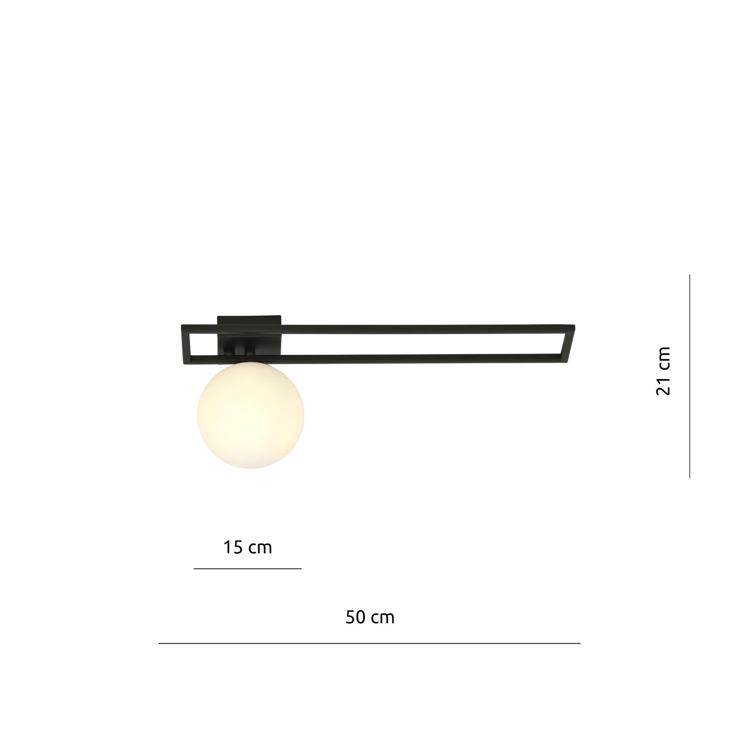 Deckenlampe Schwarz Weiß E14 50 cm Kugelschirm Glas Metall