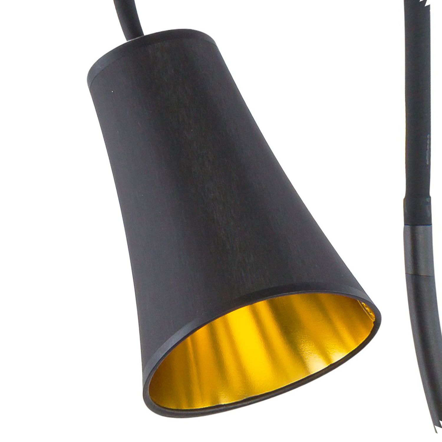Stehlampe Metall flexibel 145 cm E27 Schwarz Gold