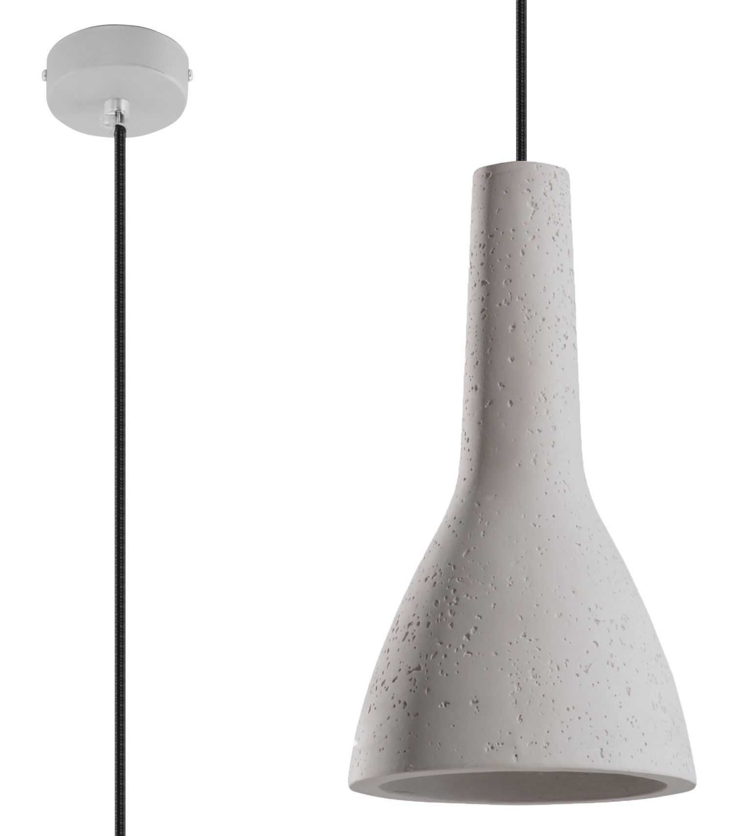 Lampe à suspendre Béton Ø 17 cm Gris E27 Cuisine Table à manger