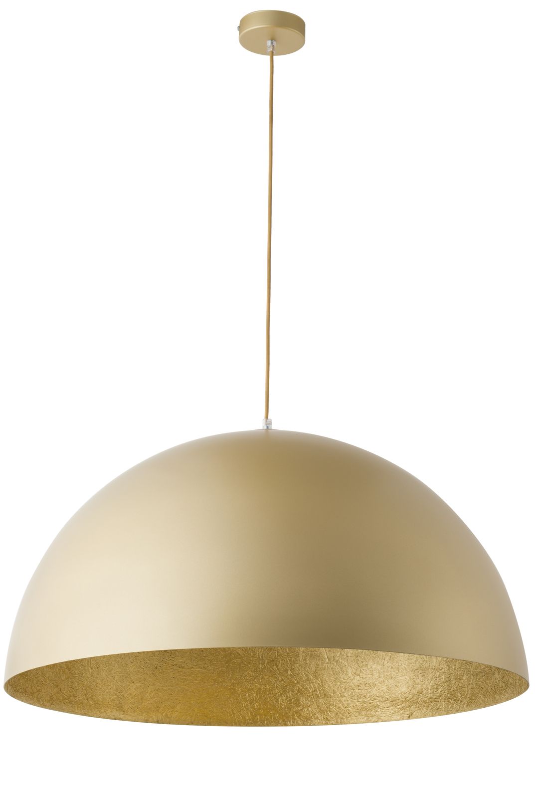Loft Hängelampe Gold Metall E27 bis 0,9 m Ø35 cm rund