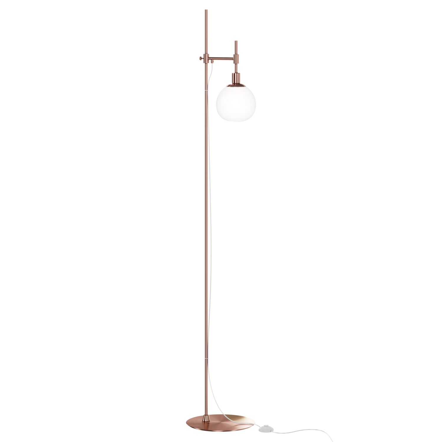 Lampadaire métal verre 155 cm en laiton blanc E14 JANA