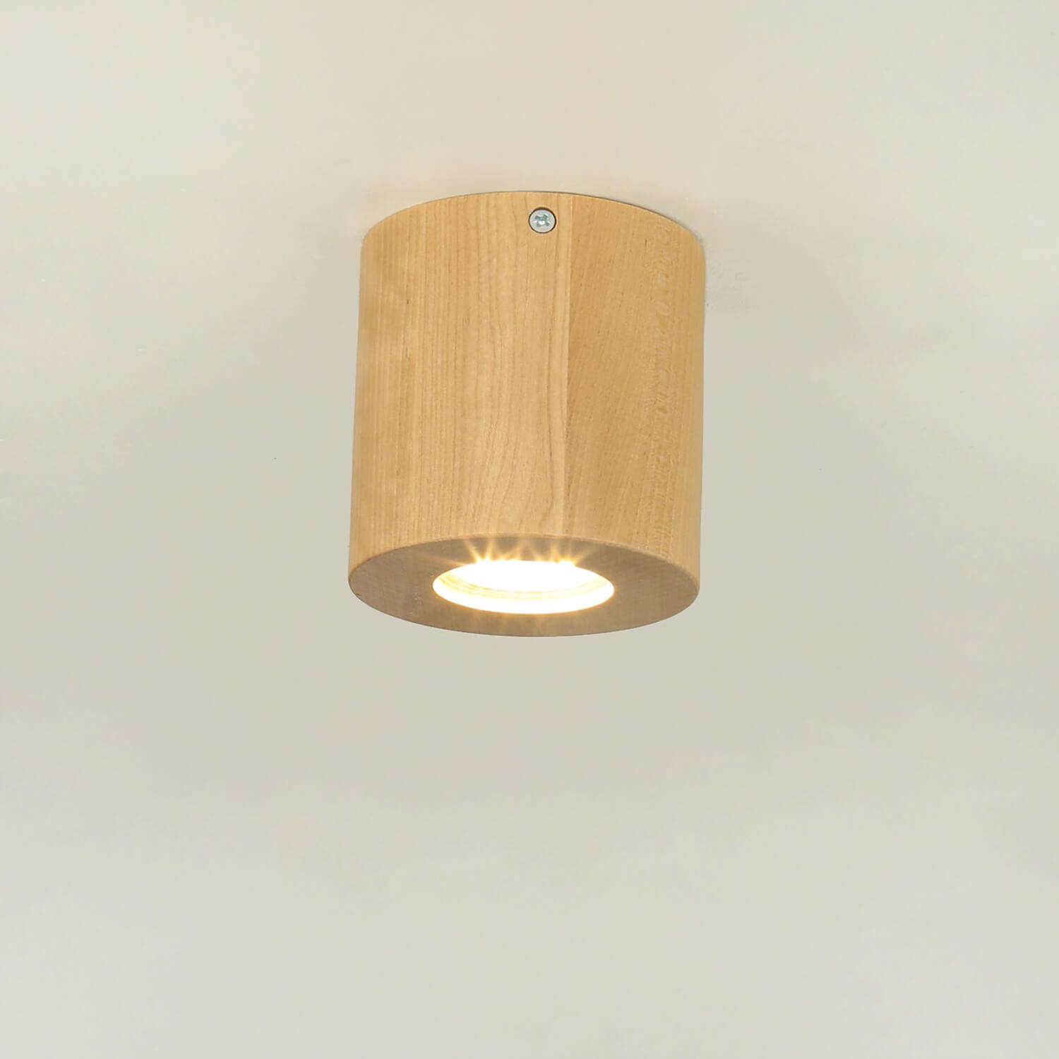 Deckenlampe Holz Ø10cm klein rund GU10 Modern