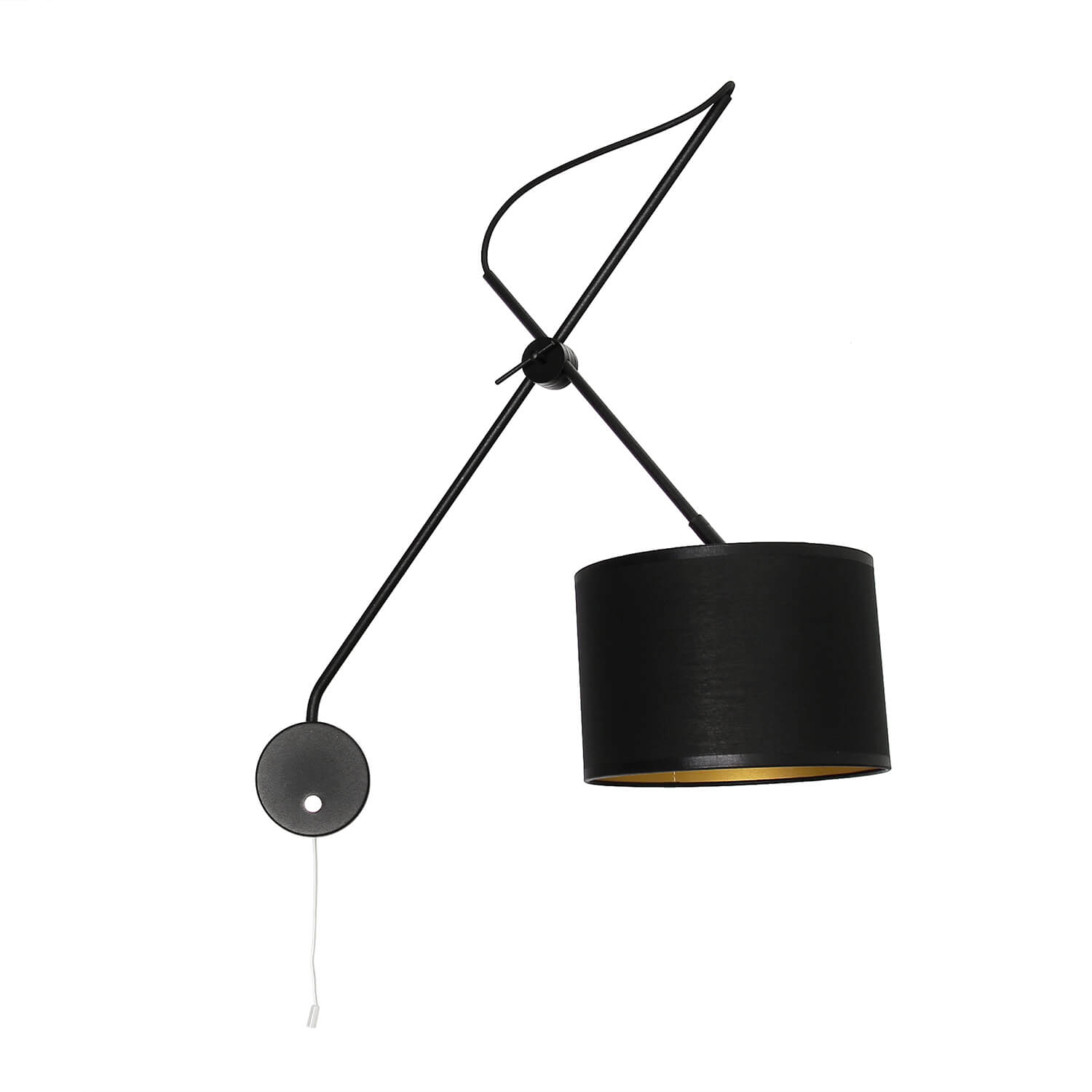 Wandlampe mit Schalter Schwarz Gold VIPER flexibel