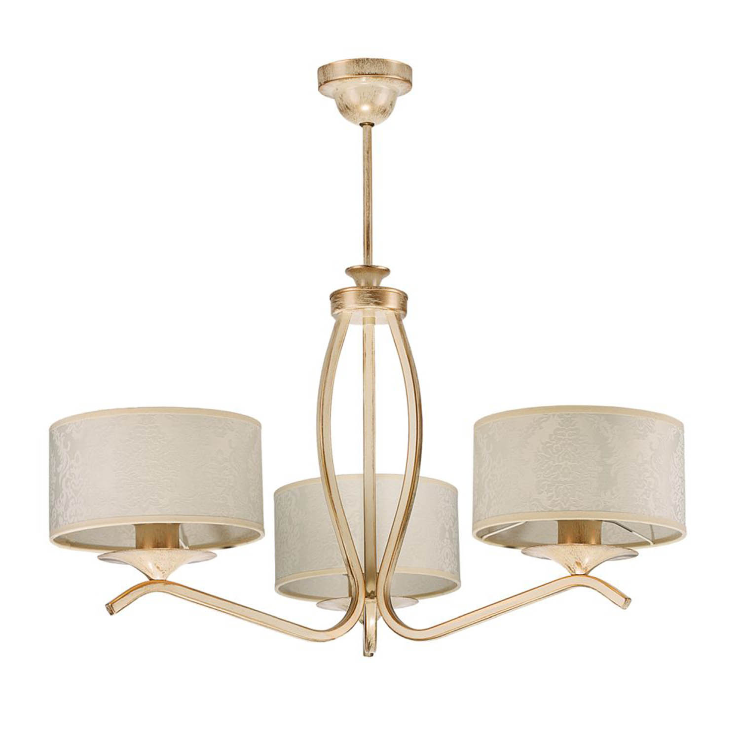 Plafonnier DAGNO Shabby Gold Blanc 3 branches Lampe