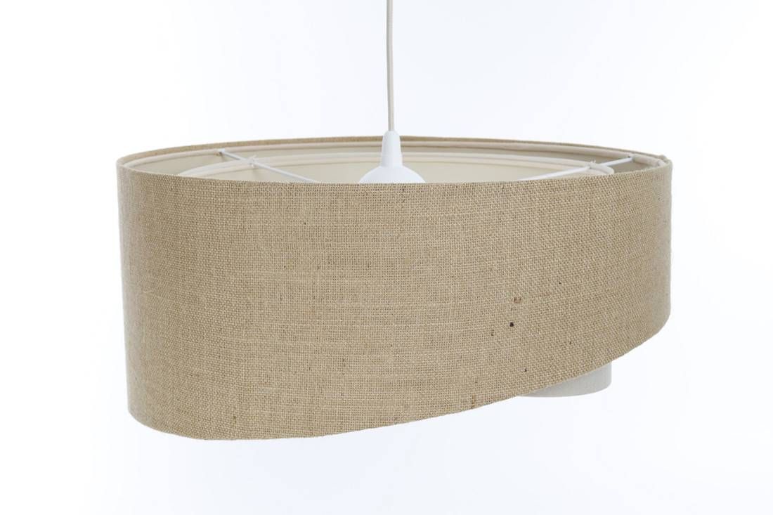 Suspension Boho ronde D : 45 cm Nature Crème Tissu E27