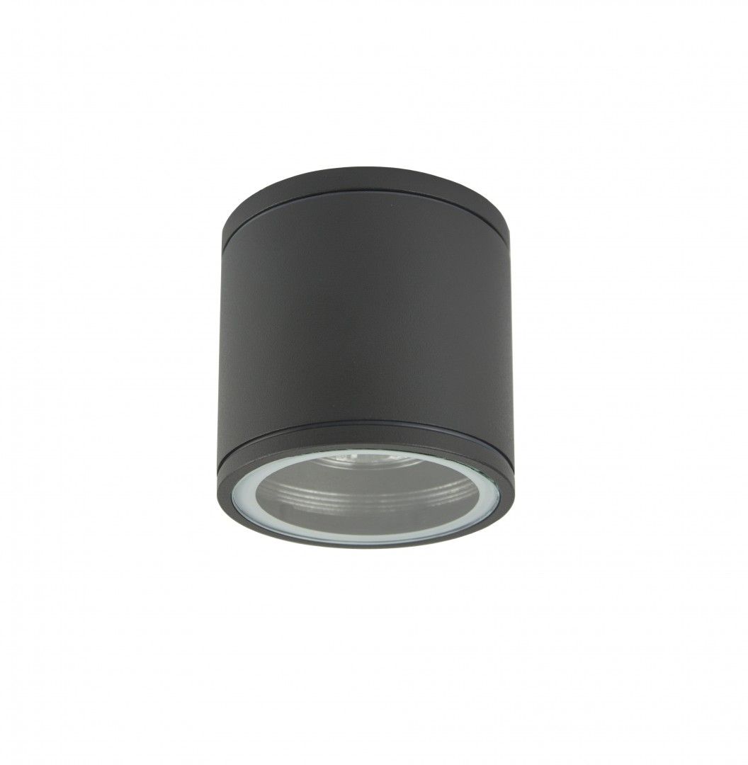 Runde Deckenlampe außen IP54 Ø9 cm Anthrazit GU10