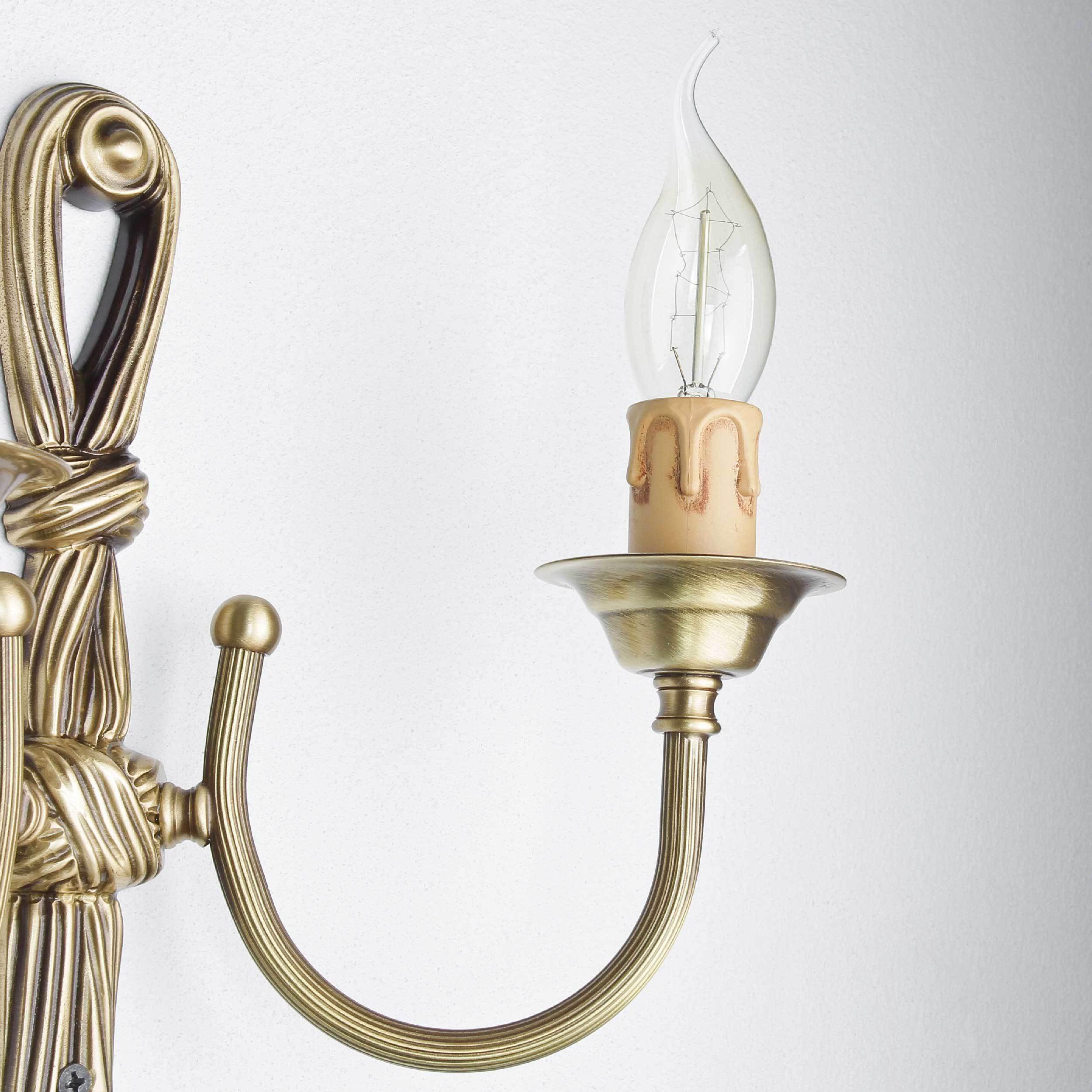 Wandlampe Leuchter 2-flmg Bronze aus Echt-Messing