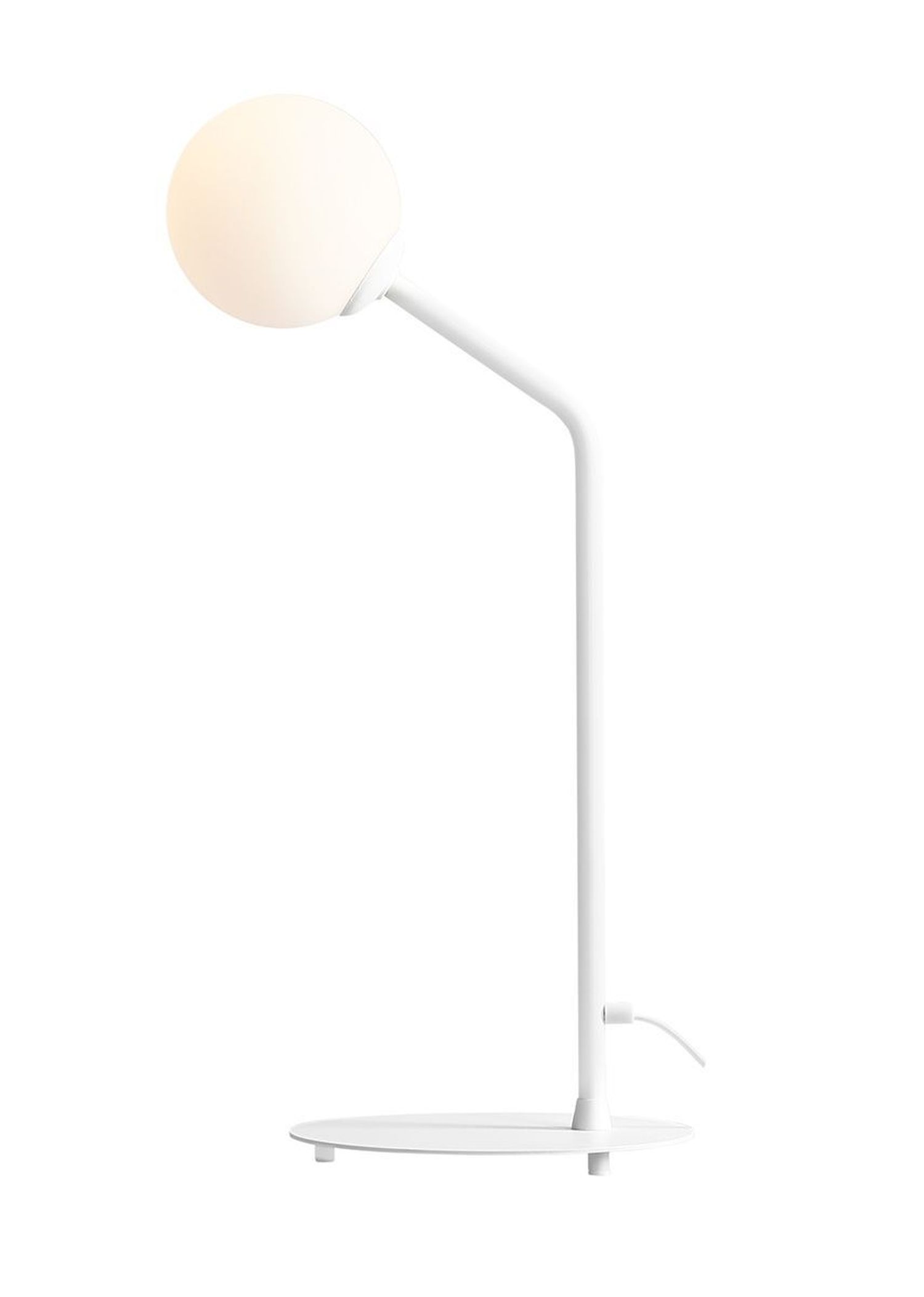 Weiße Tischlampe Metall Glas groß H:62 cm E14 blendarm