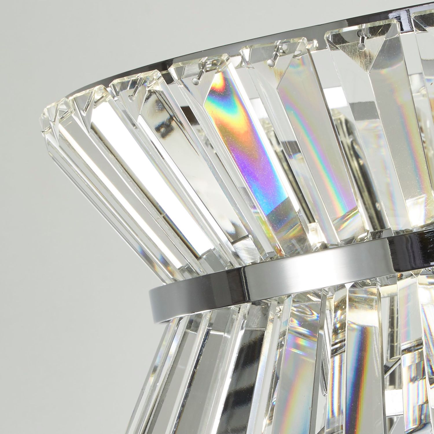 Stehlampe Kristall 150 cm klein Art Déco Chrom Klar