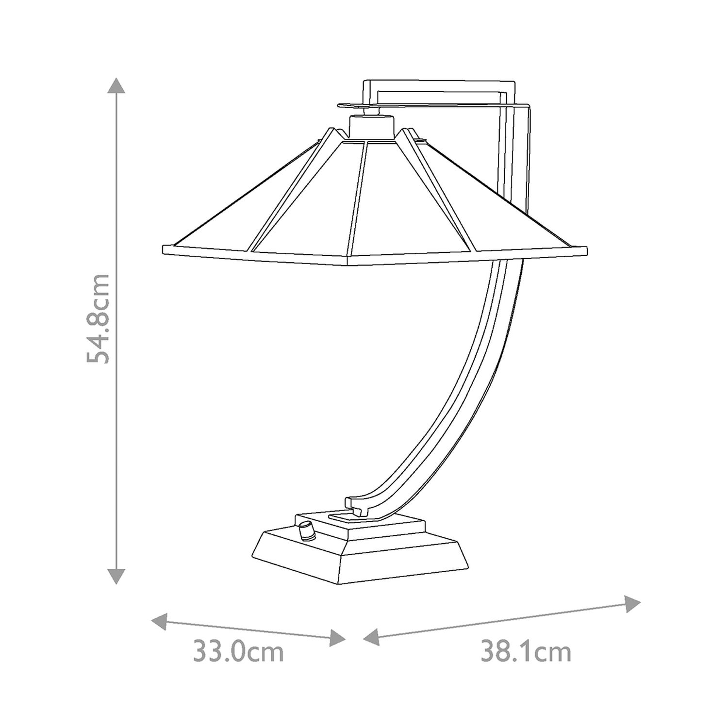 Tischlampe Buntglas Metall 55 cm hoch E27 Tiffany Stil