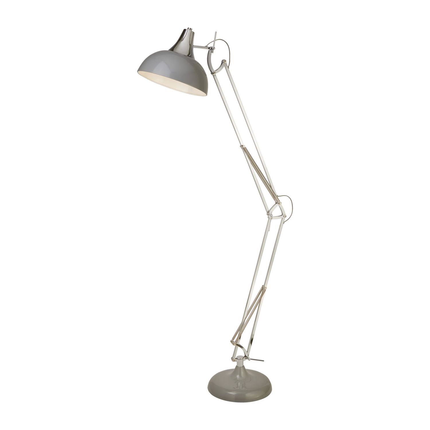 Stehlampe Metall H: max. 170 cm verstellbar Grau E27