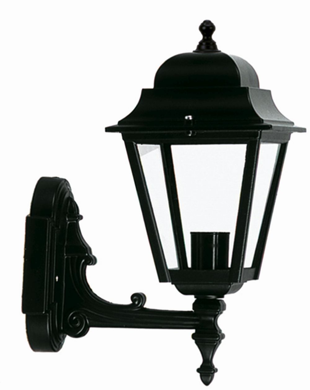 Schwarze Außenlampe Rustikal IP44 E27 H:37cm Laterne
