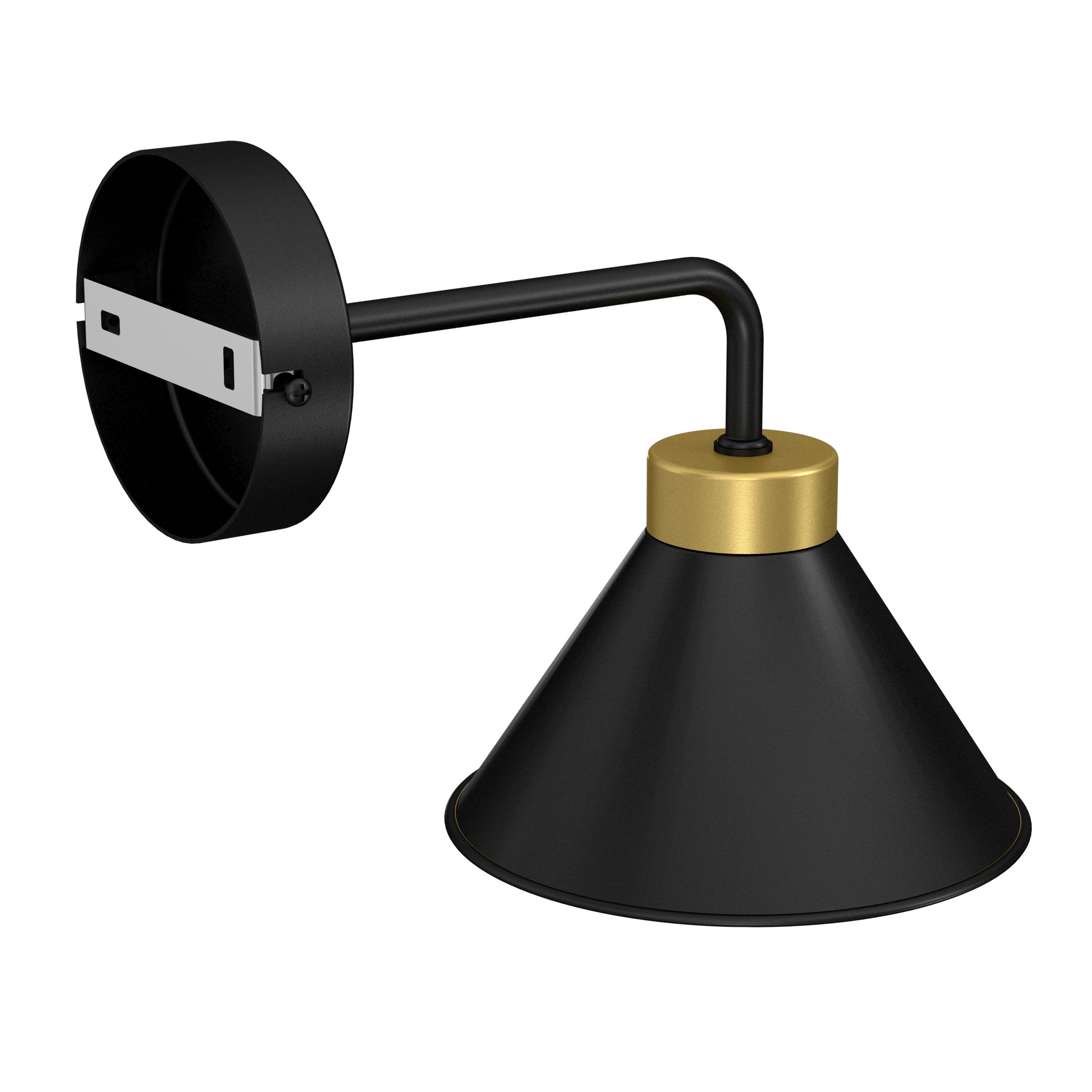 Wandlampe Schwarz Gold E27 Metall Loft Design