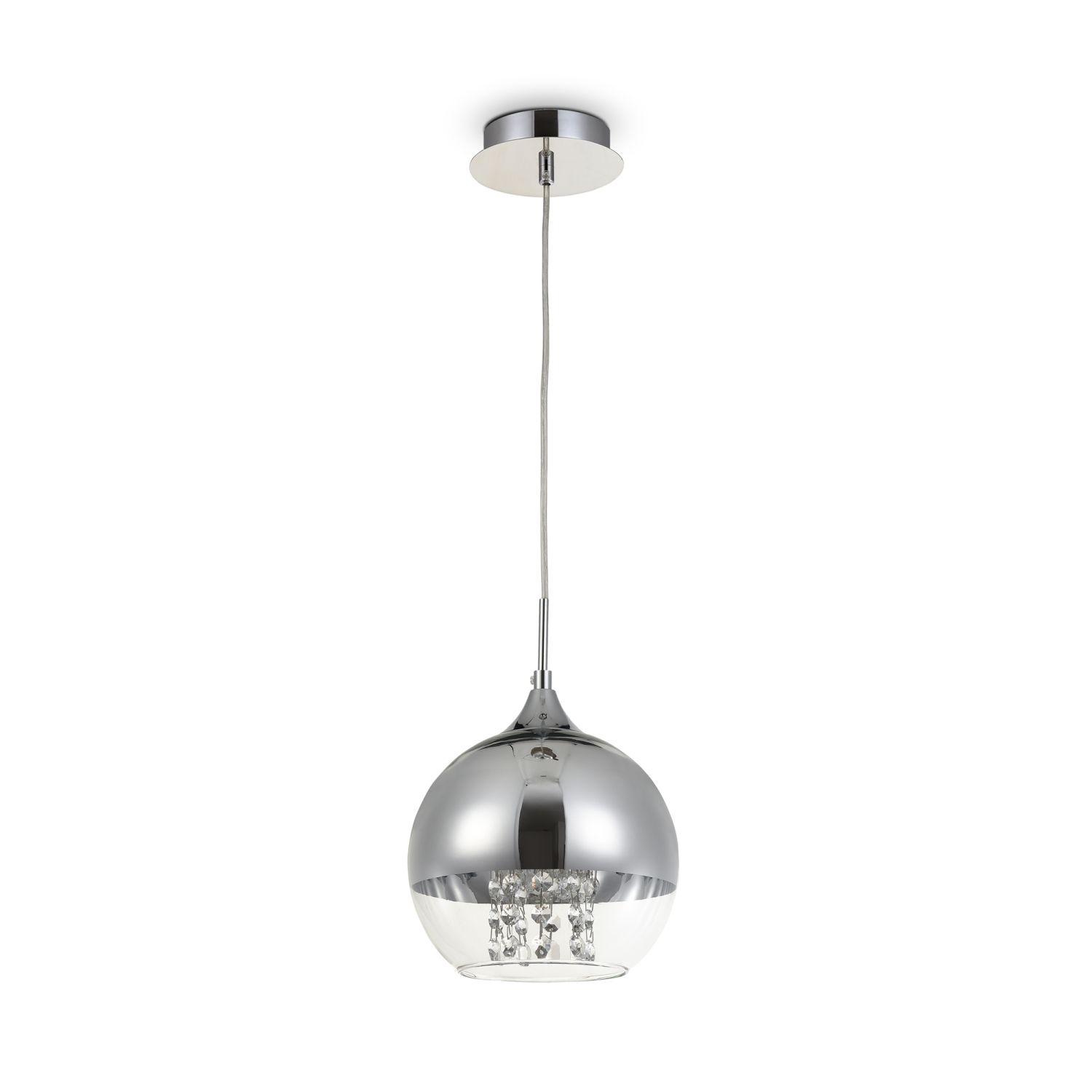 Suspension métal verre Ø 20 cm rond H : max. 96 cm E27