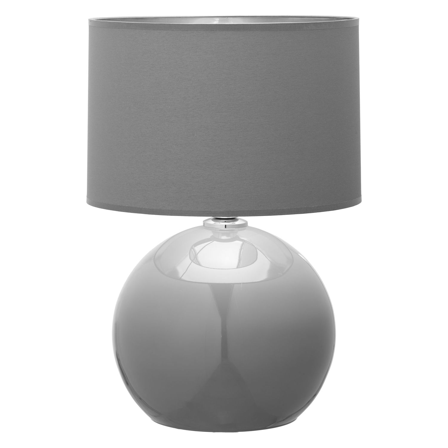 Nachttischlampe Grau Graphit E27 54 cm Stoff Glas