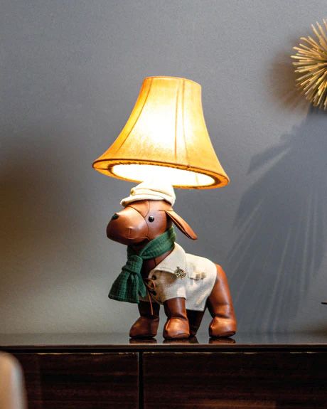 Tischlampe Wohnzimmer Kinderzimmer Hund 48 cm mit LED