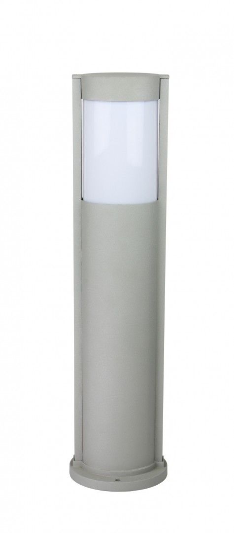 Ovale Pollerleuchte CANDO 65 cm IP54 in Silber E27