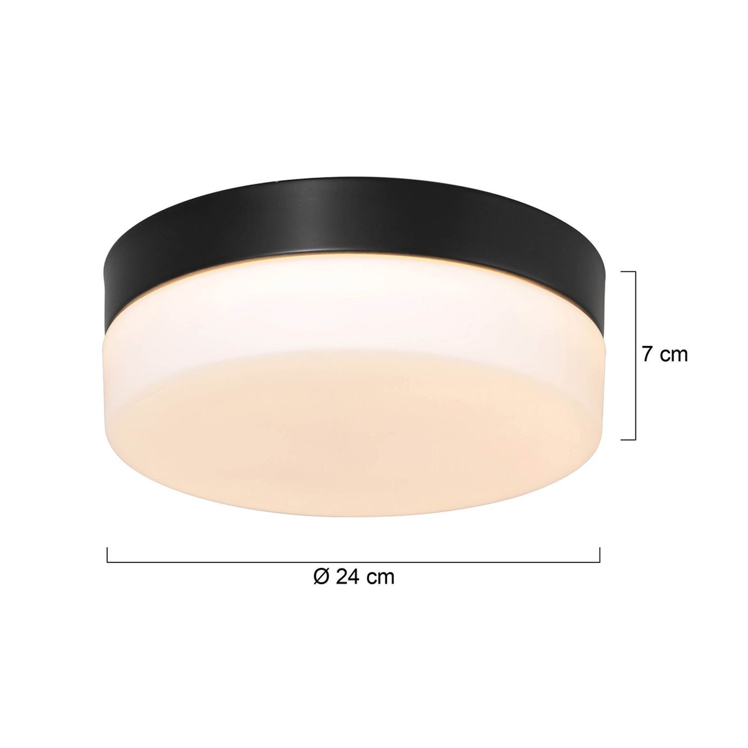 Runde LED Deckenleuchte Glas Metall IP44 Ø24 cm 18 W