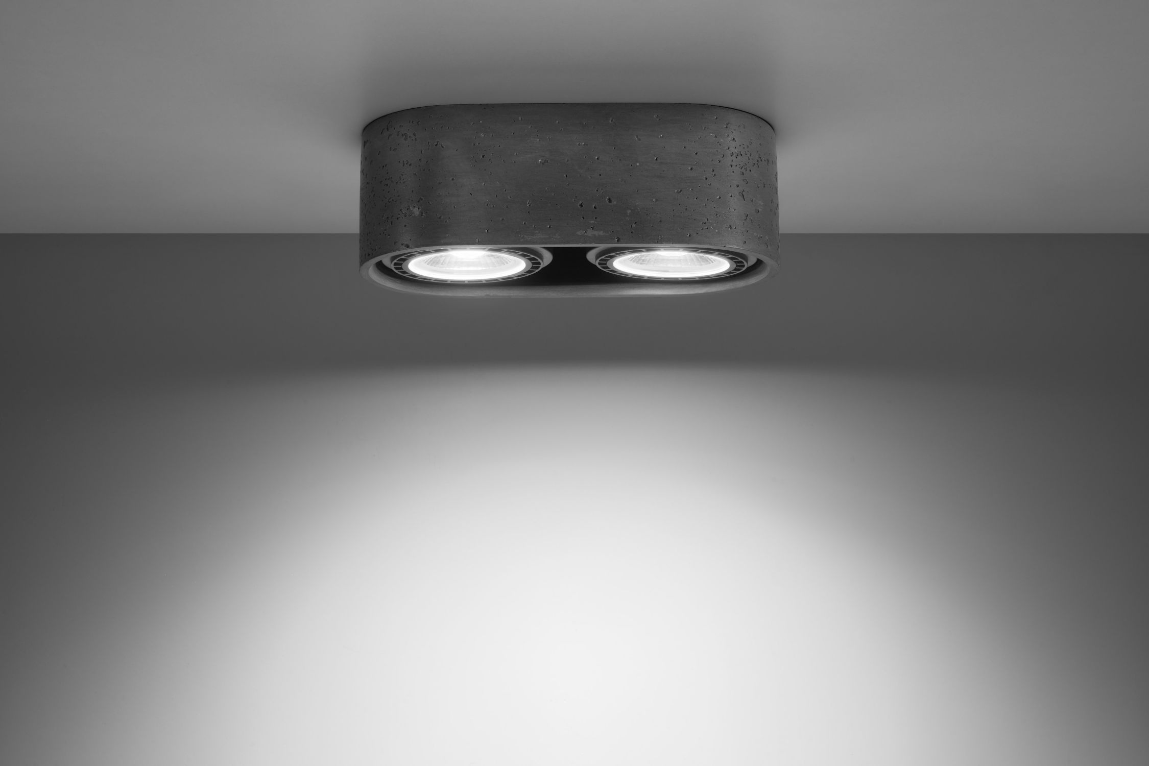 Spot Lampe Beton 2x GU10 L: 27 cm H: 9 cm klein Decke
