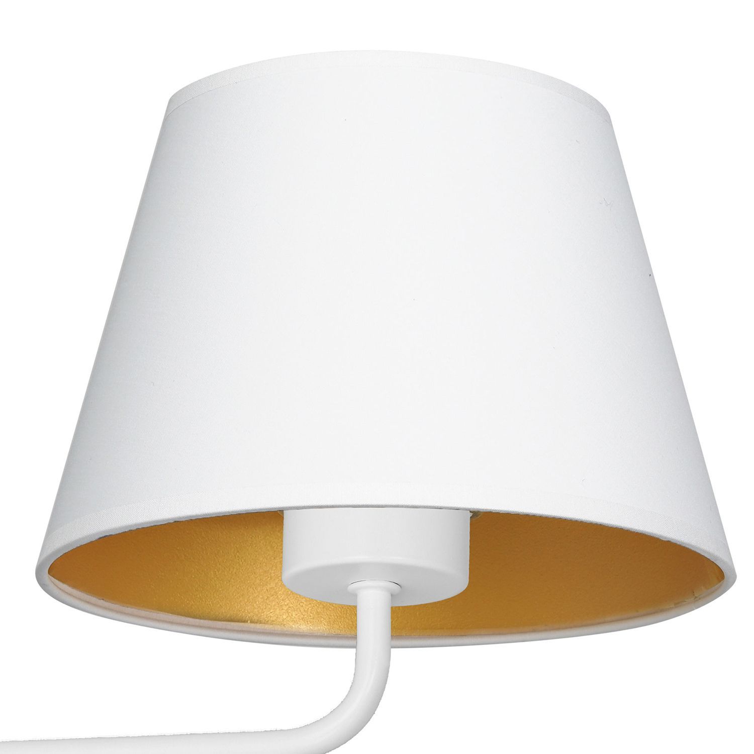 Blendarme Wandlampe Weiß Gold Stoff Metall E27 H:23 cm