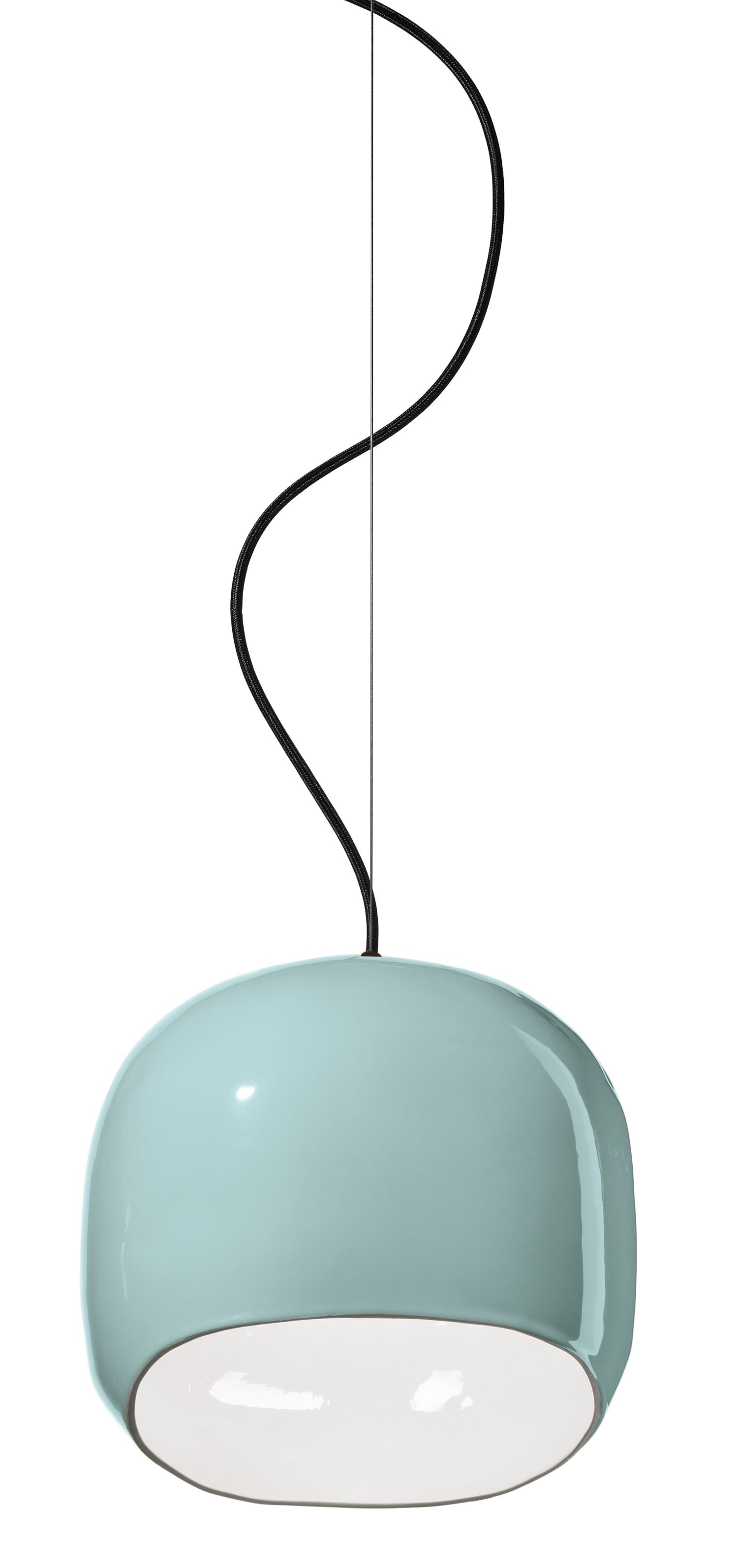 Suspension céramique H : max. 150 cm Bleu clair E27 rond