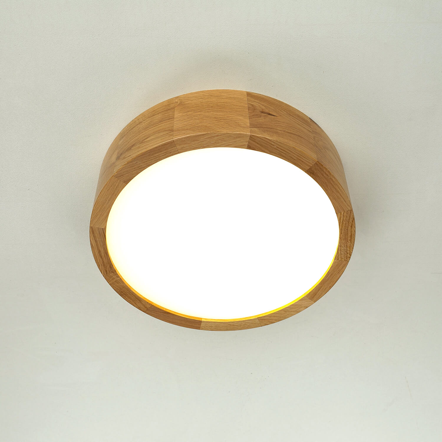 LED Deckenleuchte Wohnzimmer Holzlampe Eiche