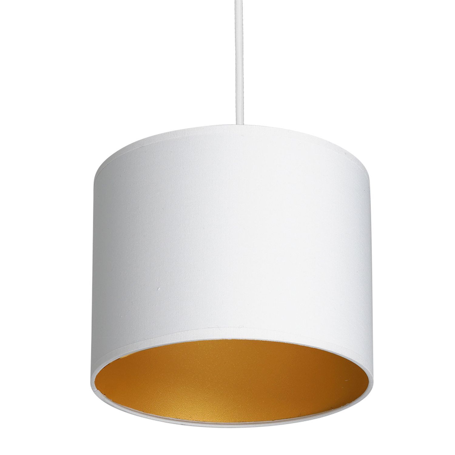 Lampe à suspendre Blanc Or Tissu Métal L:75 cm éblouissant