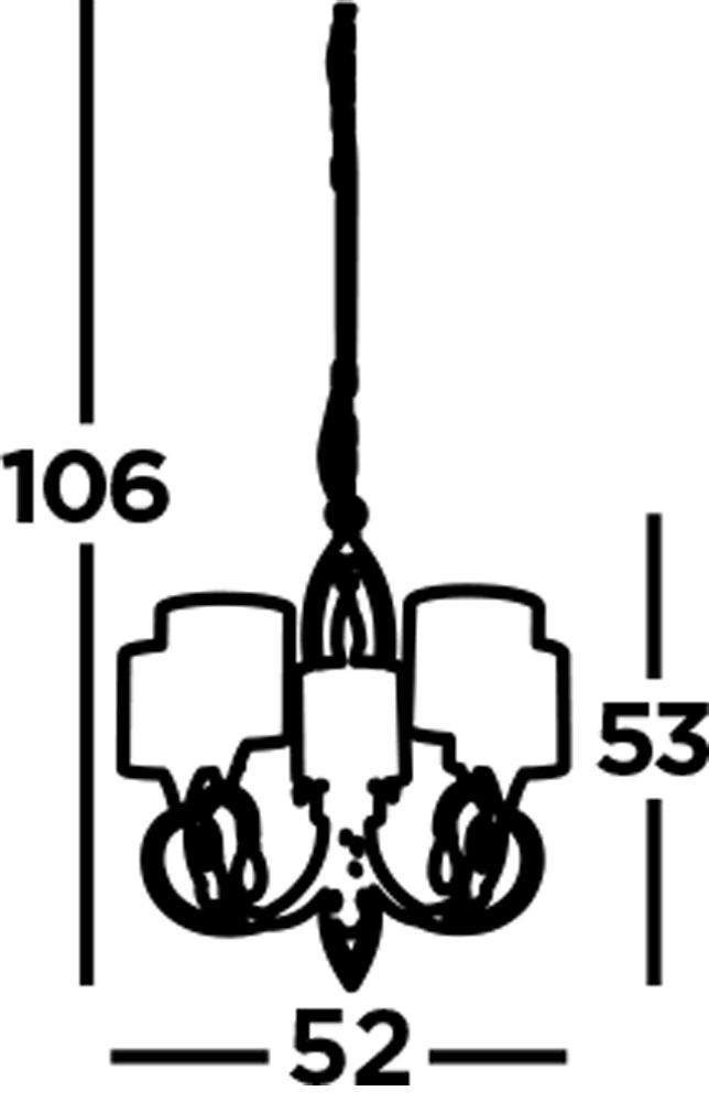 Kronleuchter in Messing Antik Natur 5-flammig E14 Ø 52 cm