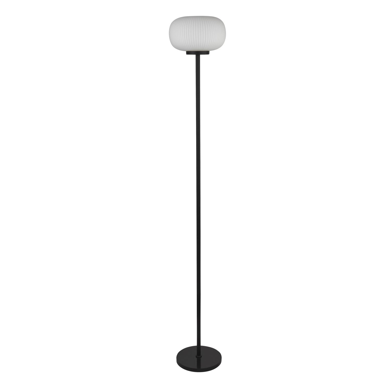 Stehlampe Schwarz Weiß E27 160 cm Glas Metall RAMIREZ