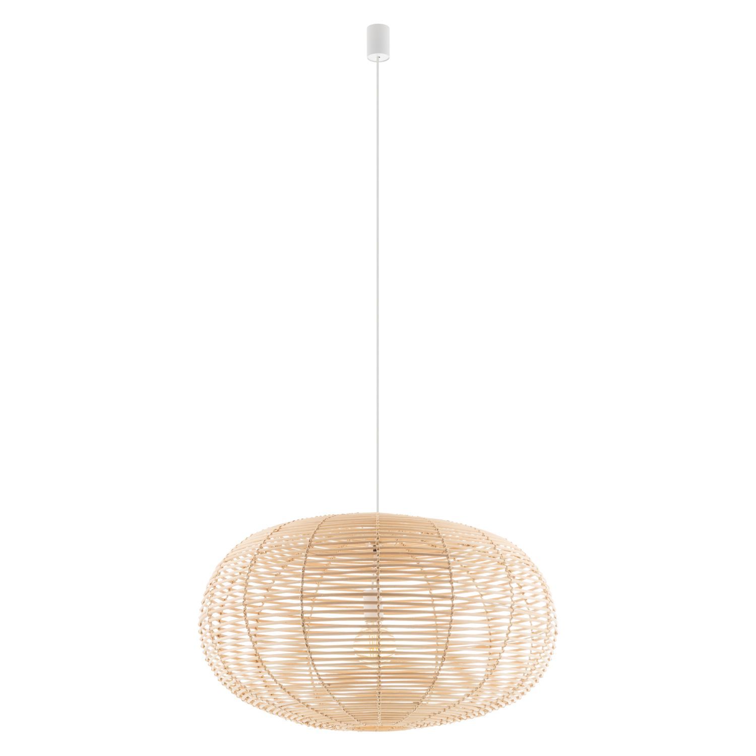 Lampe à suspendre ronde en rotin naturel confortable E27 Ø79 cm grande