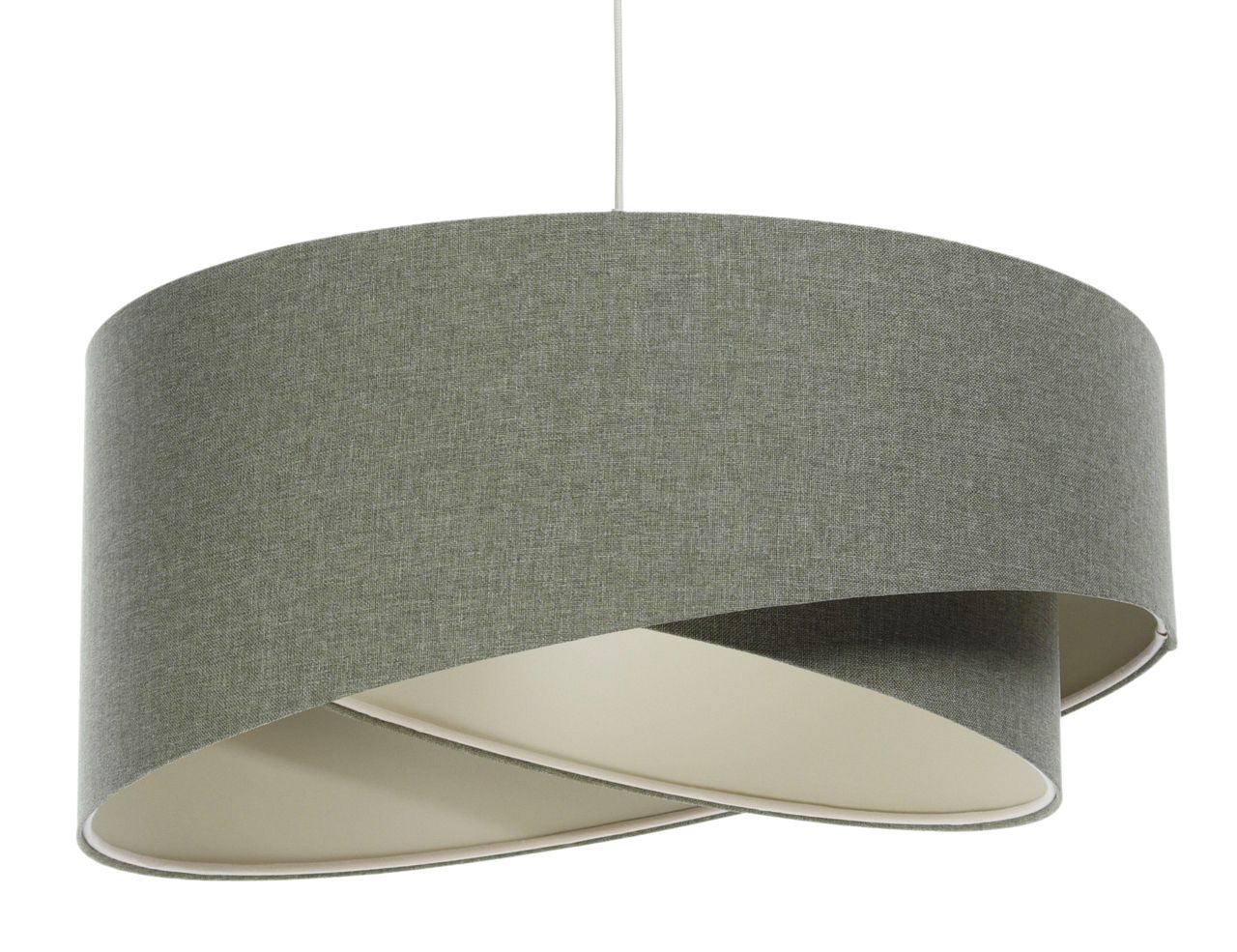 Lampe à suspendre Gris E27 ronde Ø 60 cm Tissu Moderne ajustable