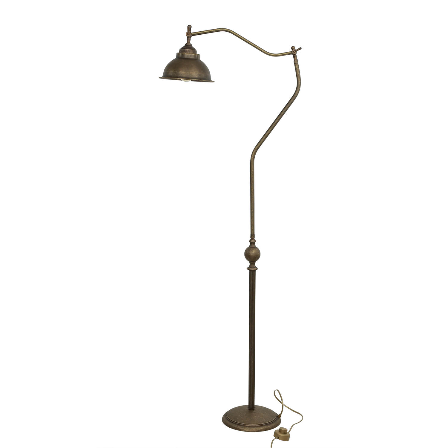 Lampadaire bronze antique laiton véritable Oslo