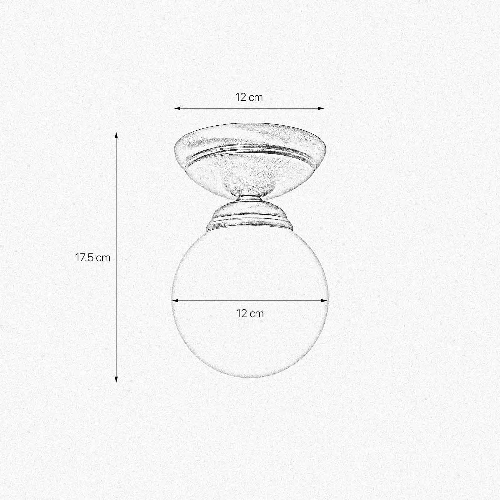 Deckenlampe Messing Glas E14 Ø 12 cm Kugel Schirm